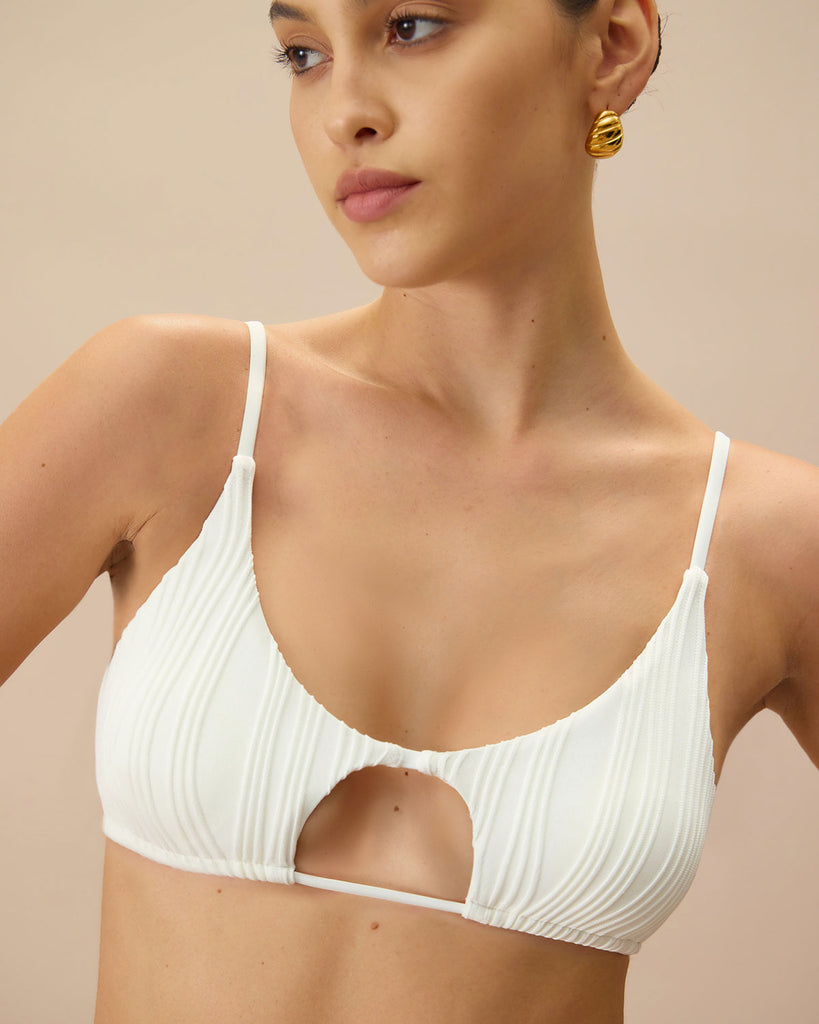 The Water Ripple Cut-Out Bikini Top Bikinis - RIHOAS