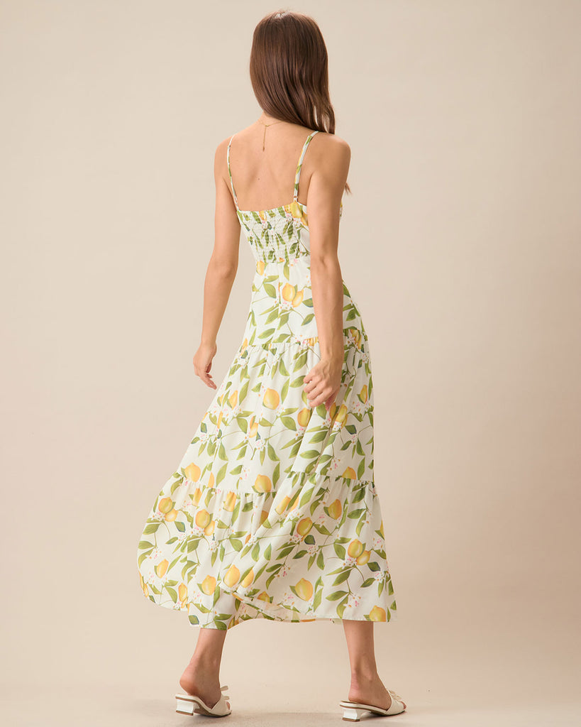 Women's Floral Ruched Slip Maxi Dress