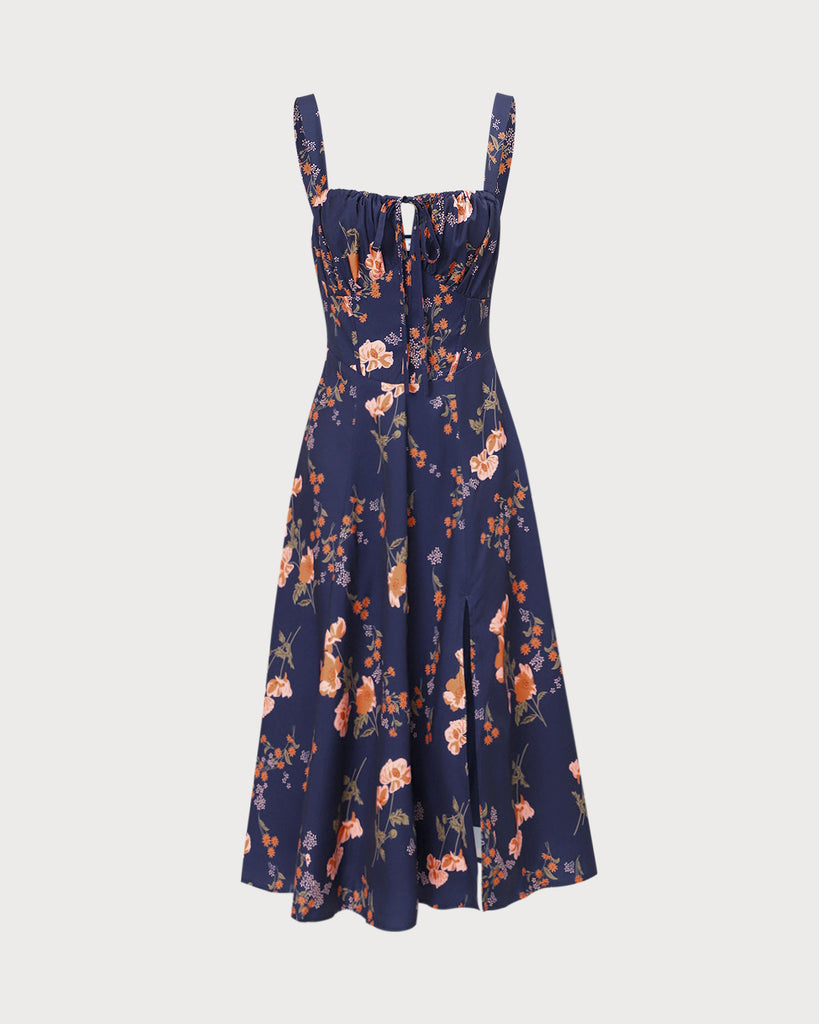 The Tie Ruched Floral Dress Dresses - RIHOAS