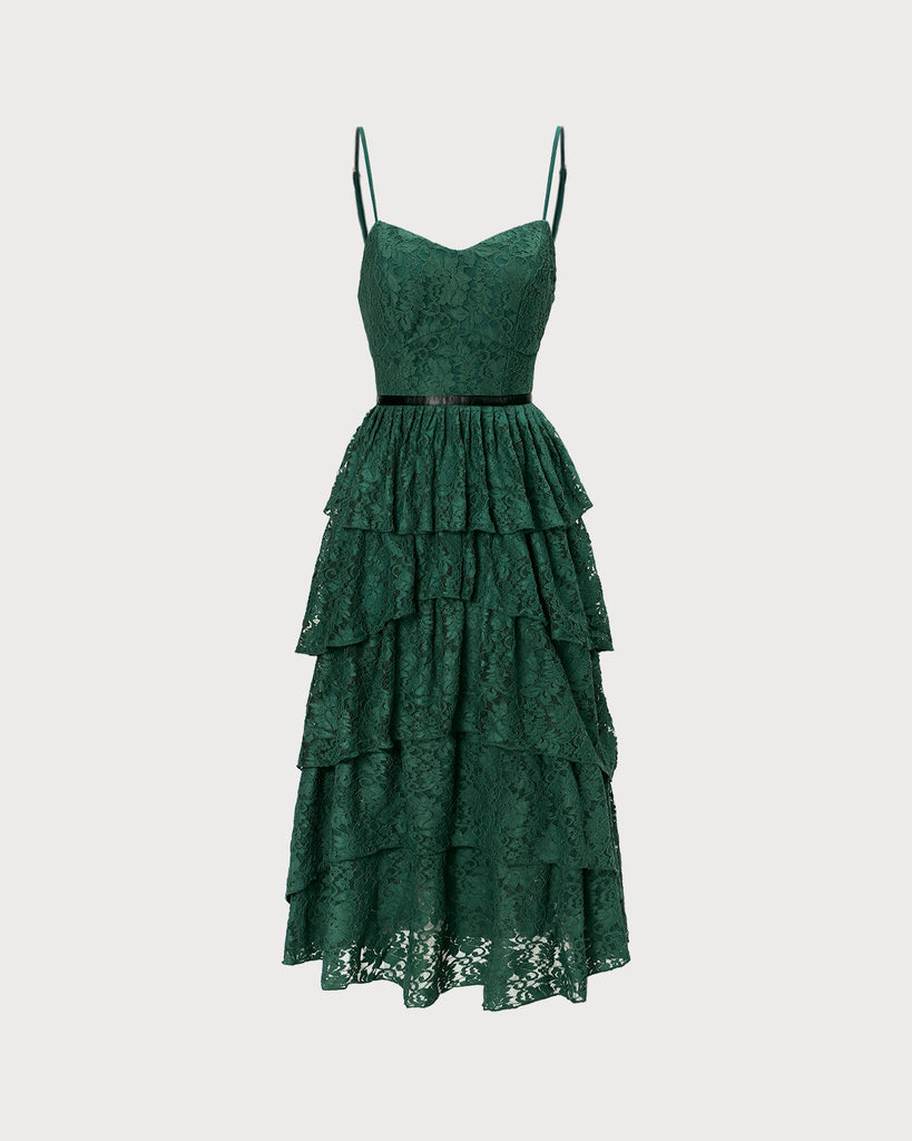 The Green Sweetheart Neck Lace Maxi Dress Dresses - RIHOAS