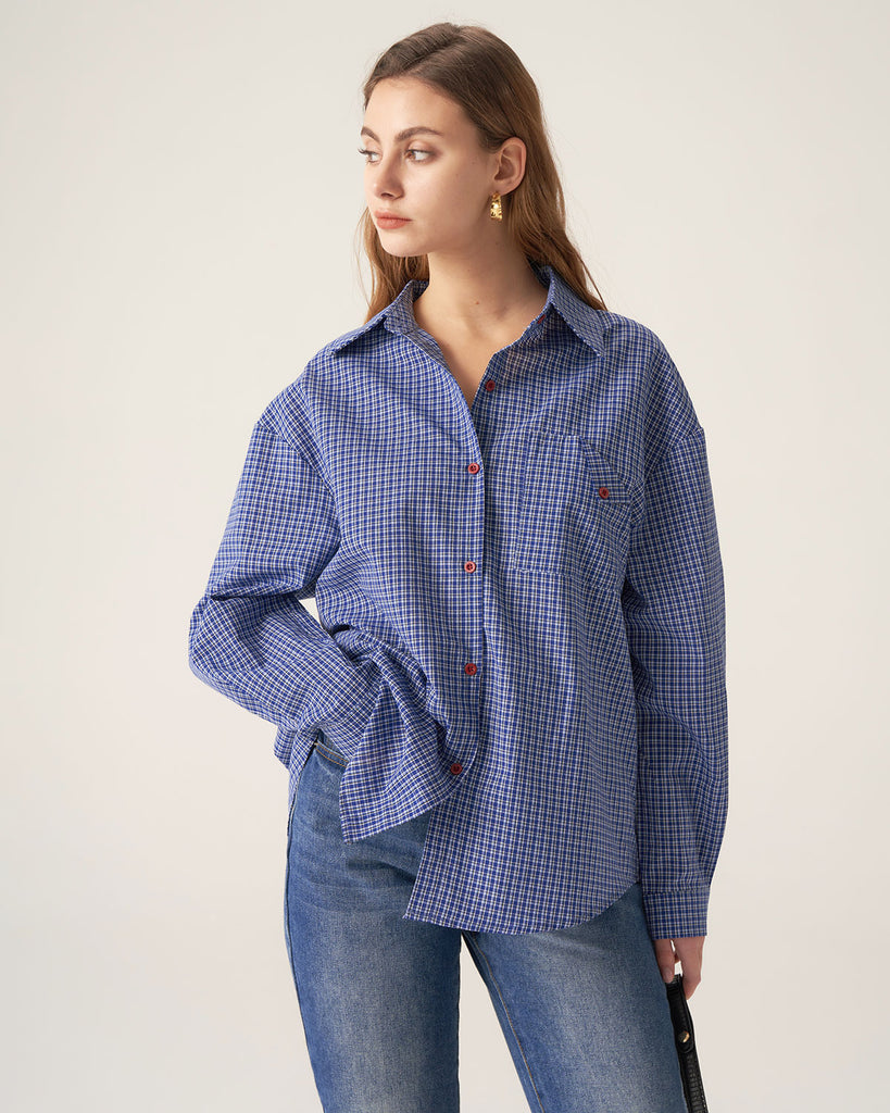 Blue Plaid Pocket Shirt