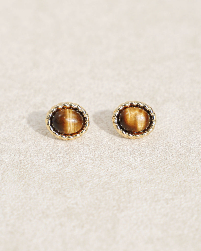 Brown Gold-Plated Earrings