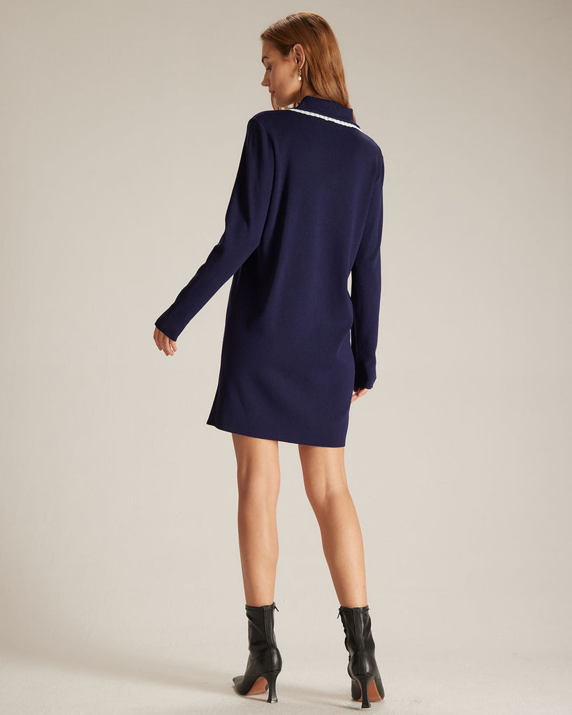 The Peter Pan Collar Sweater Dress Dresses - RIHOAS