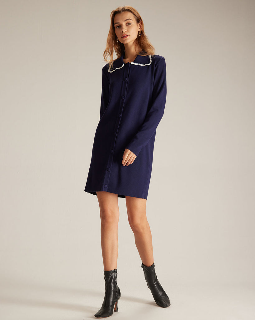 The Peter Pan Collar Sweater Dress Dresses - RIHOAS