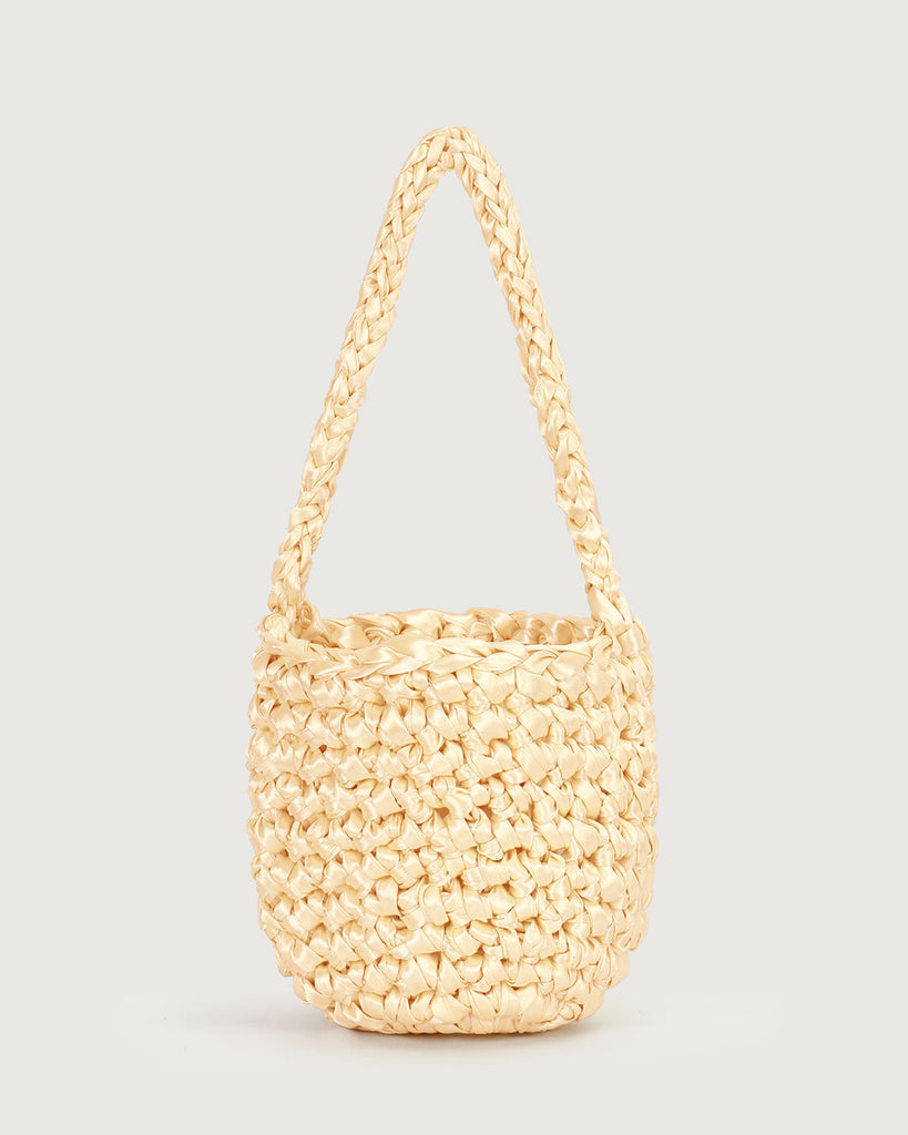 The Woven Bucket Bag Beige Bags - RIHOAS