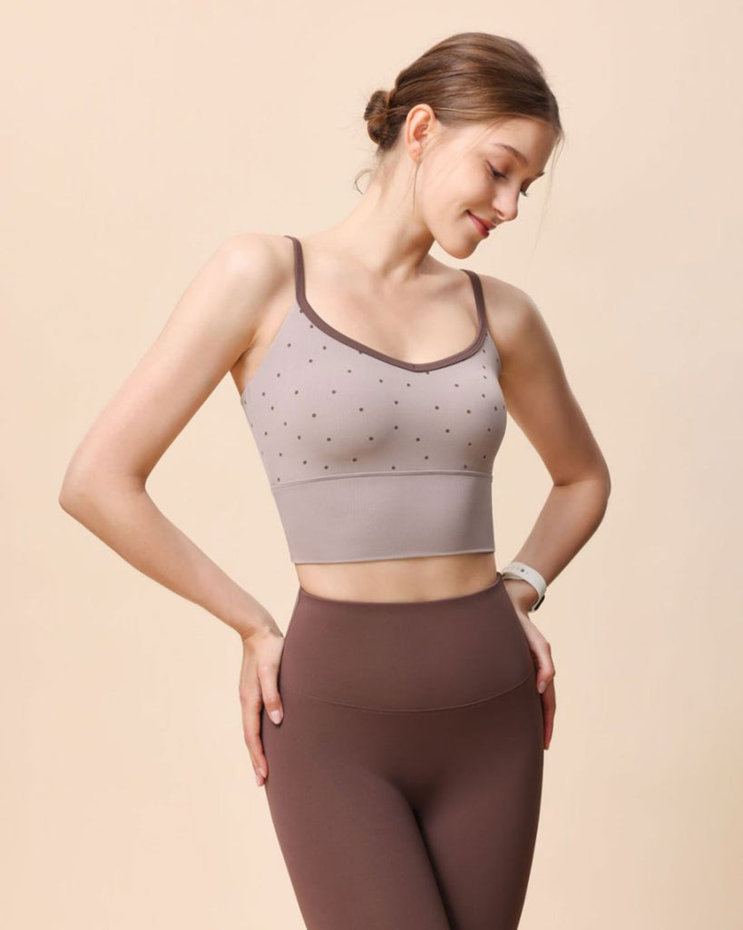 Coffee V Neck Yoga Camis