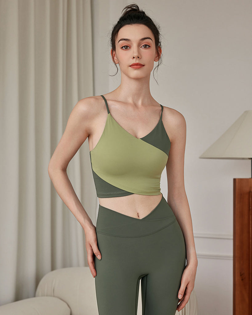 Green Contrast Camis