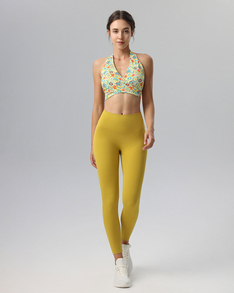 Yellow Floral Backless Tank Top