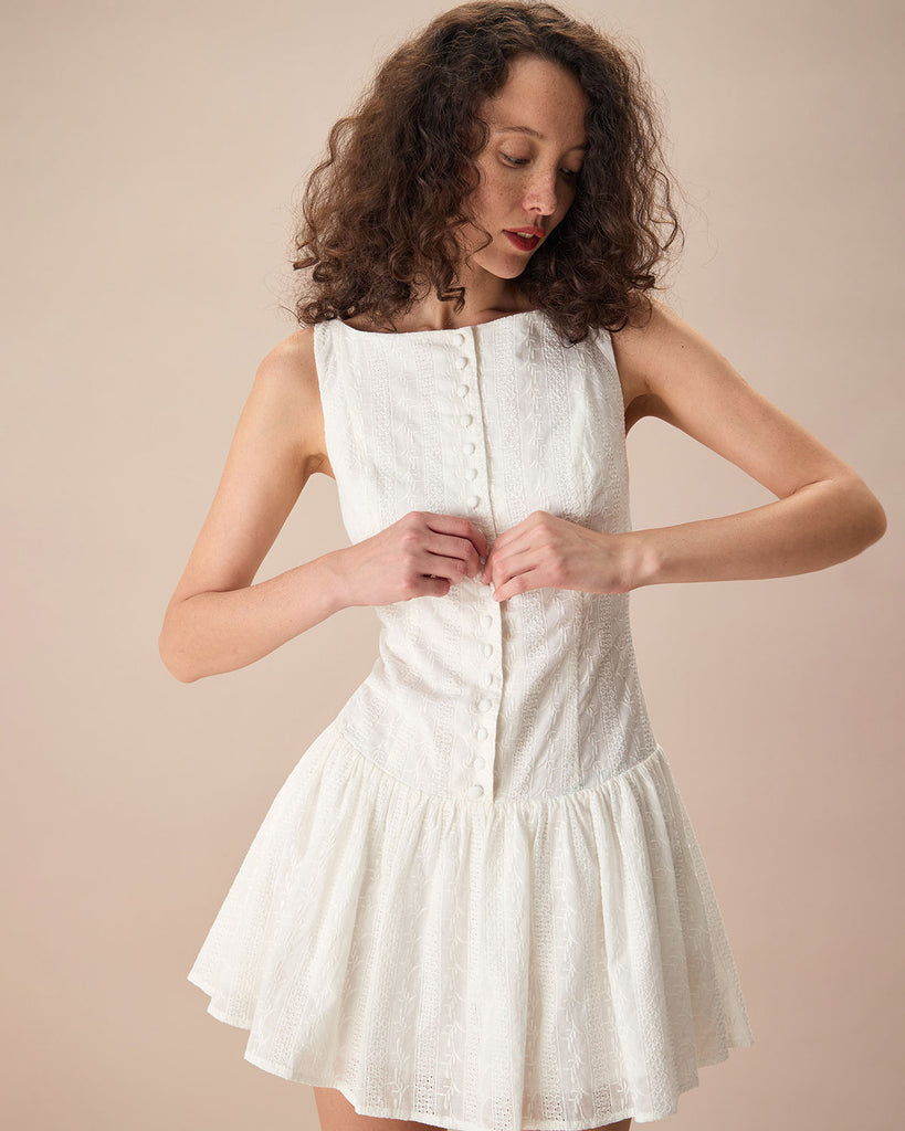 Women Woven Cotton Dresses White Dresses - RIHOAS