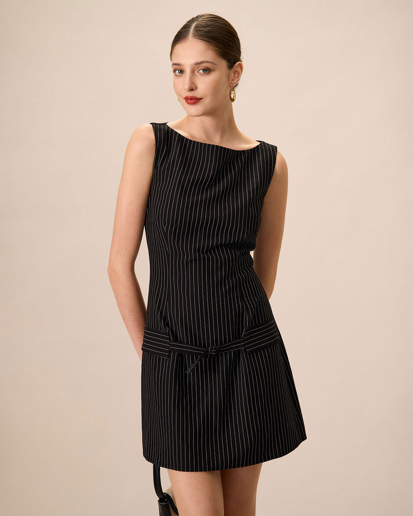 Women Woven Polyester Blended Dresses Black Dresses - RIHOAS