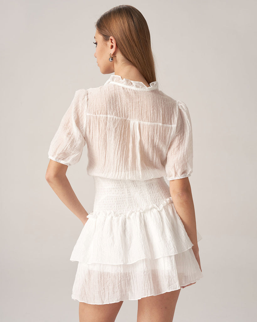 White See Through Layered Mini Dress