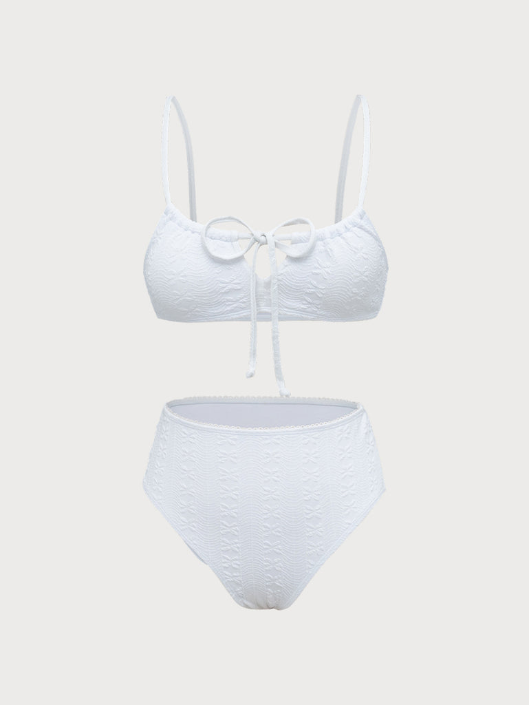 White Front Strap Bikini Set