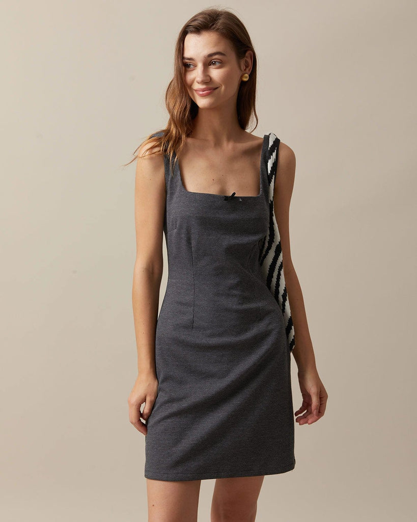 The Square Neck Sleeveless Mini Dress Dresses - RIHOAS