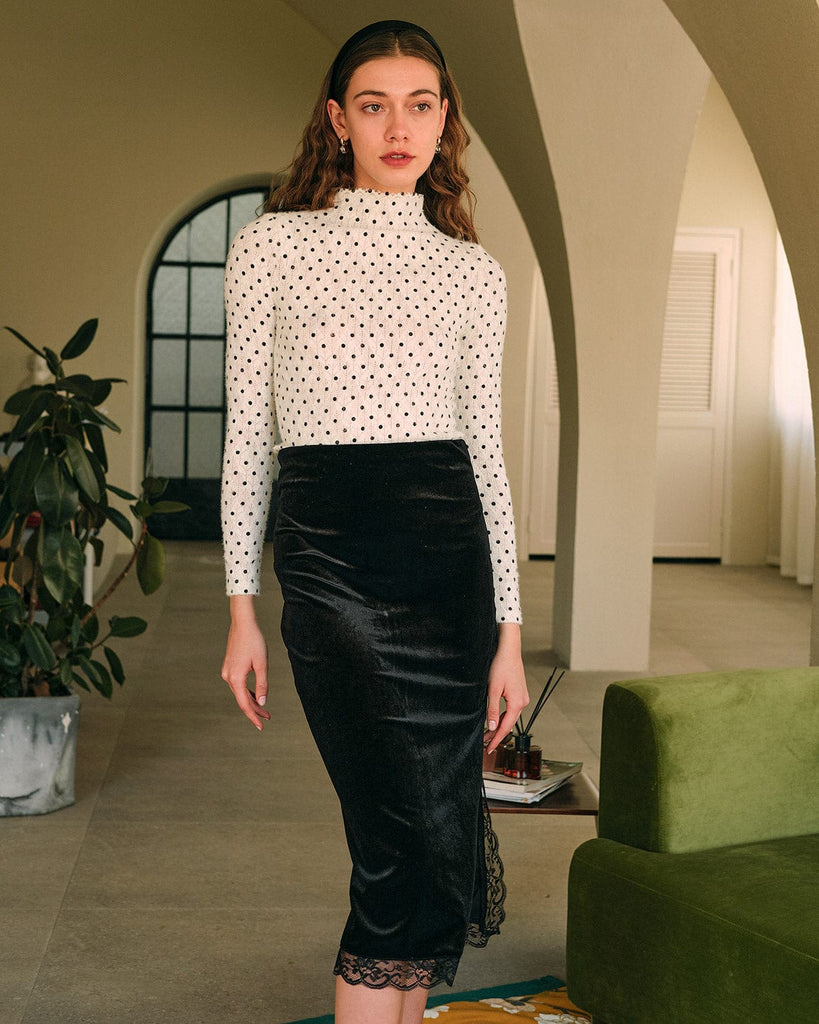 The Polka Dot Knit Top Tops - RIHOAS